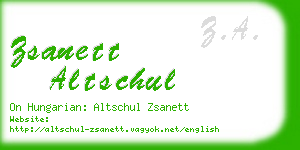 zsanett altschul business card